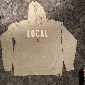 Gray light hooded shirt